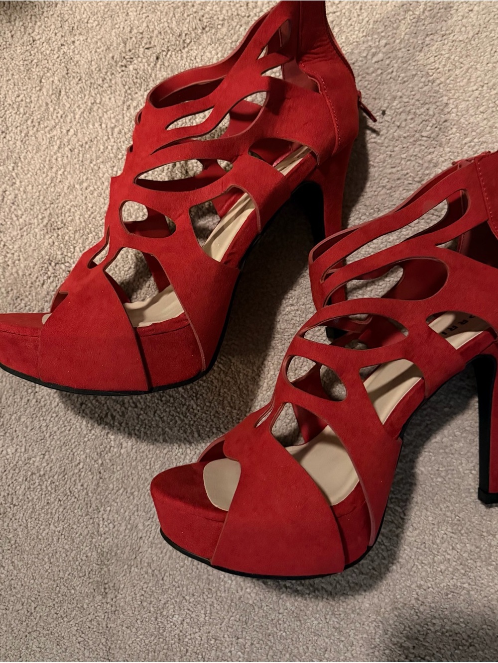Torrid Red Cutout Strappy High Heel Platform Sandals Women’s 12